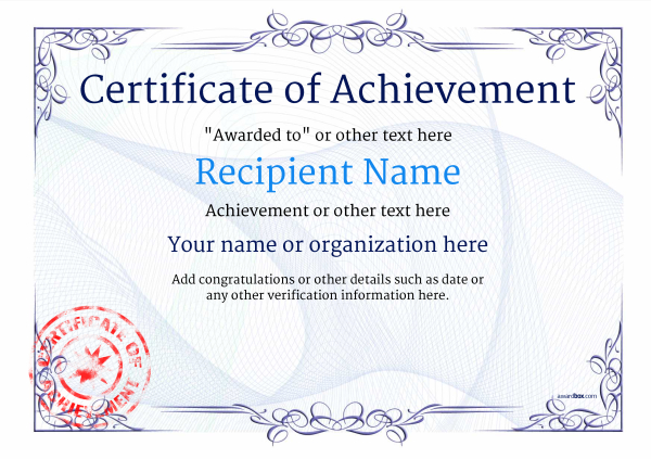 record of achievement template
